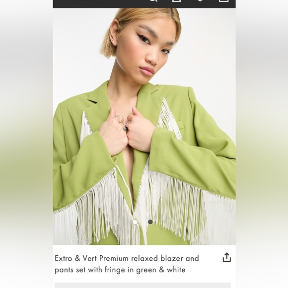 ASOS Extro & Vert Blazer with fringe - Picture 2 of 4